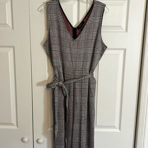 Forever 21+ Womens Size 3XL Houndstooth Jumpsuit Pockets Belt.  H1